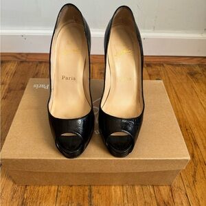 Christian Louboutin Black Peep Toe Heels